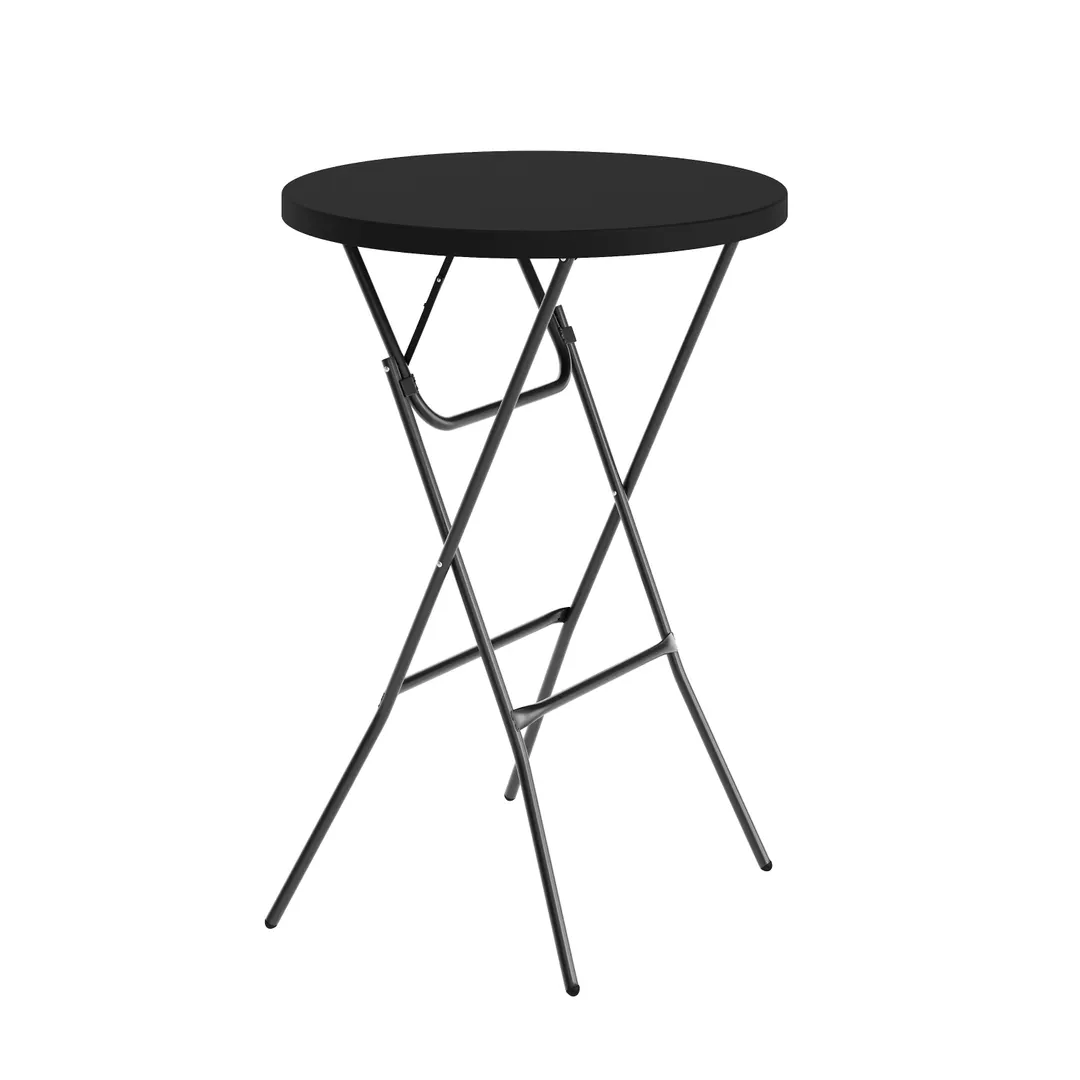 Flash Furniture DAD-YCZ-80R-2-BAR-BLK-GG Folding Bar Table, 31-1/4" Dia. x 43-3/4"H, Round, Black, 165 lbs, Waterproof, Indoor/Outdoor
