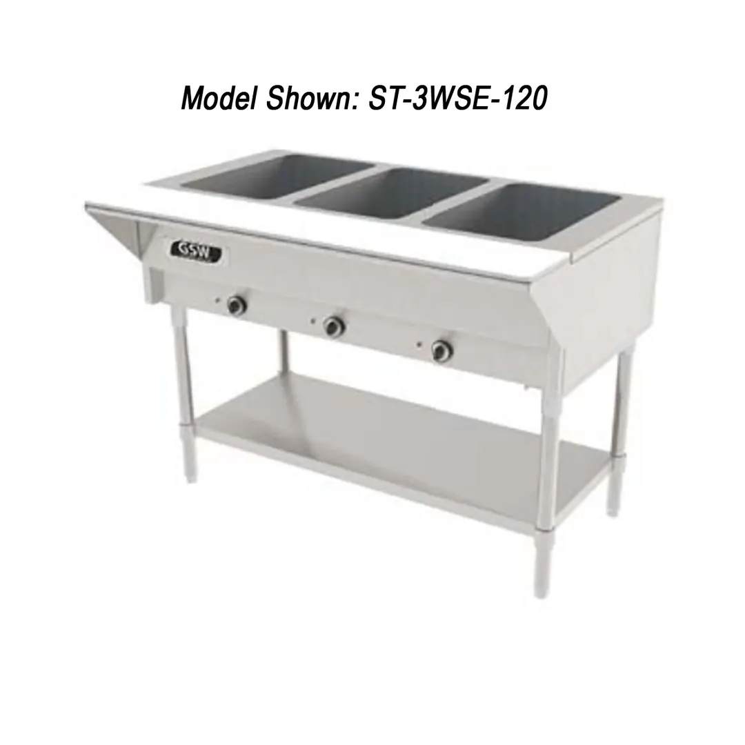 GSW USA ST-5WSE-240 Stainless Steel Electric Sealed Well Hot Food Table (5 Wells)