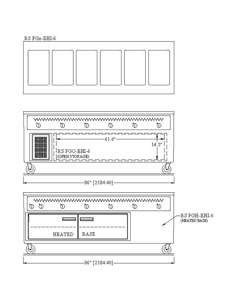 Randell RS FGH-EHI-6 86" Hot Food Table