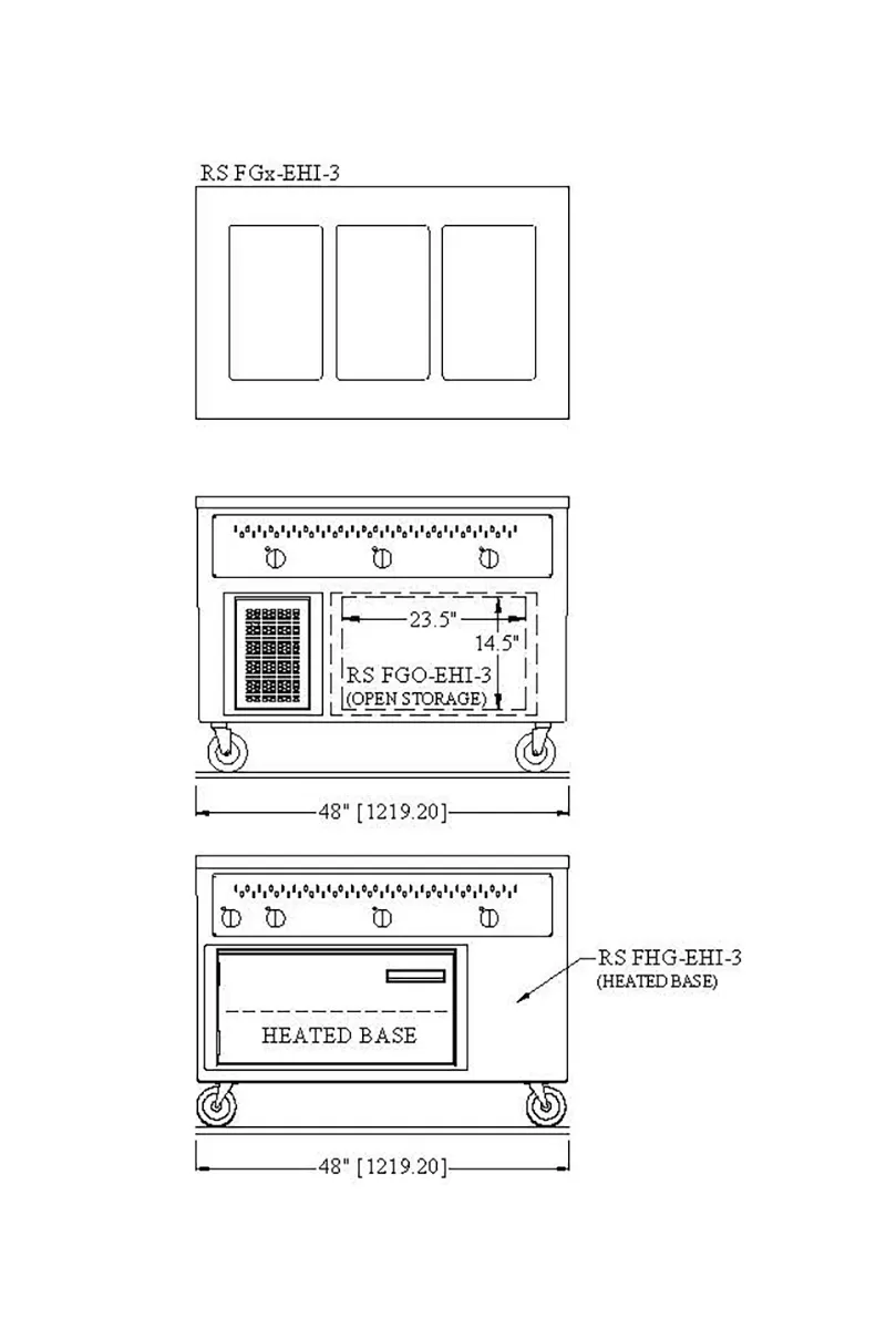 Randell RS FGO-EHI-3 48" Hot Food Table