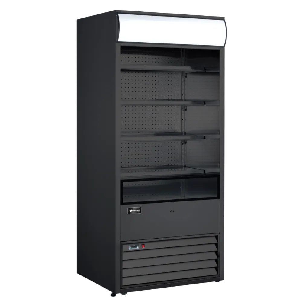 Omcan USA 48265 36" Vertical Grab-And-Go Refrigerated Open Air Merchandiser in Black