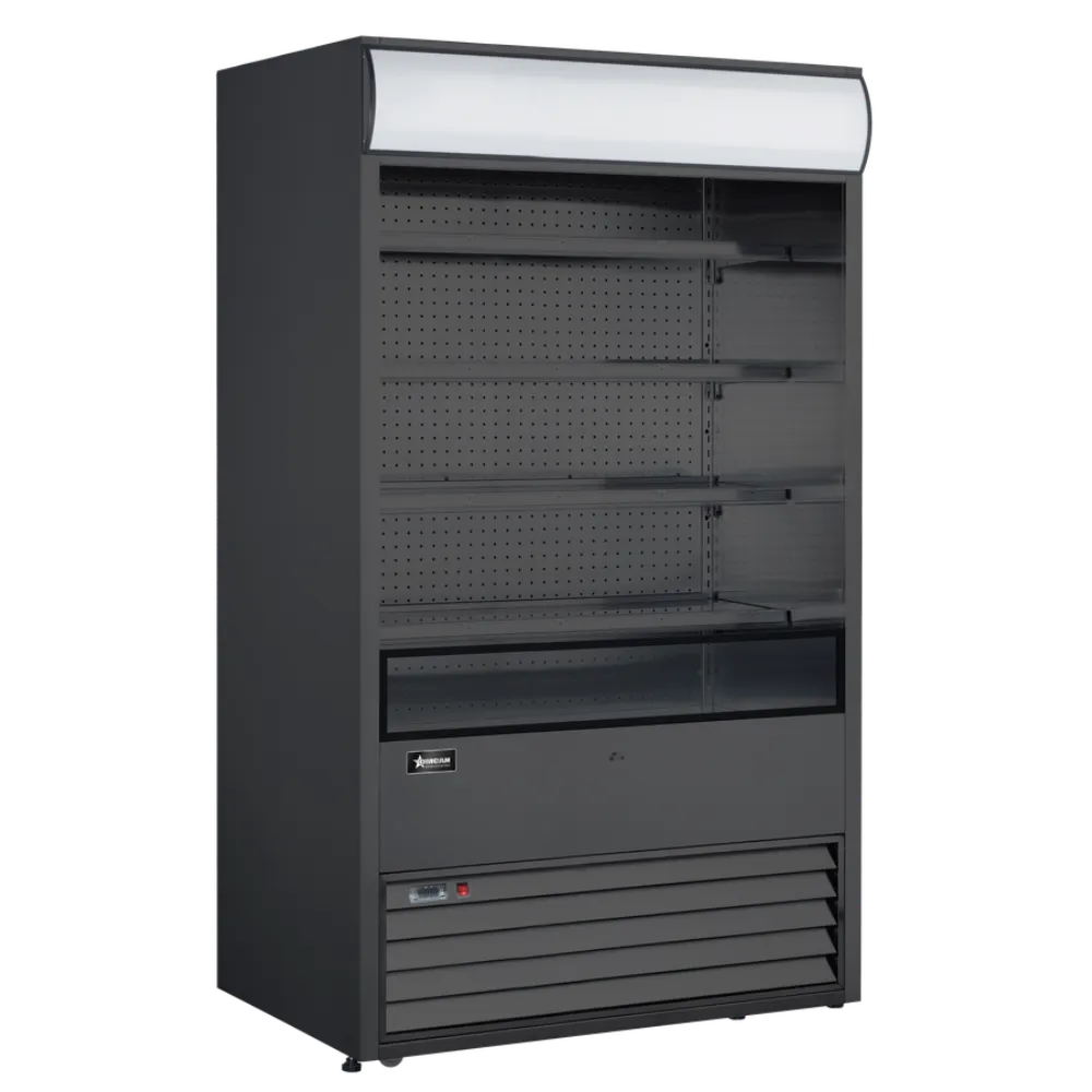 Omcan USA 48266 48" Vertical Grab-And-Go Refrigerated Open Air Merchandiser in Black