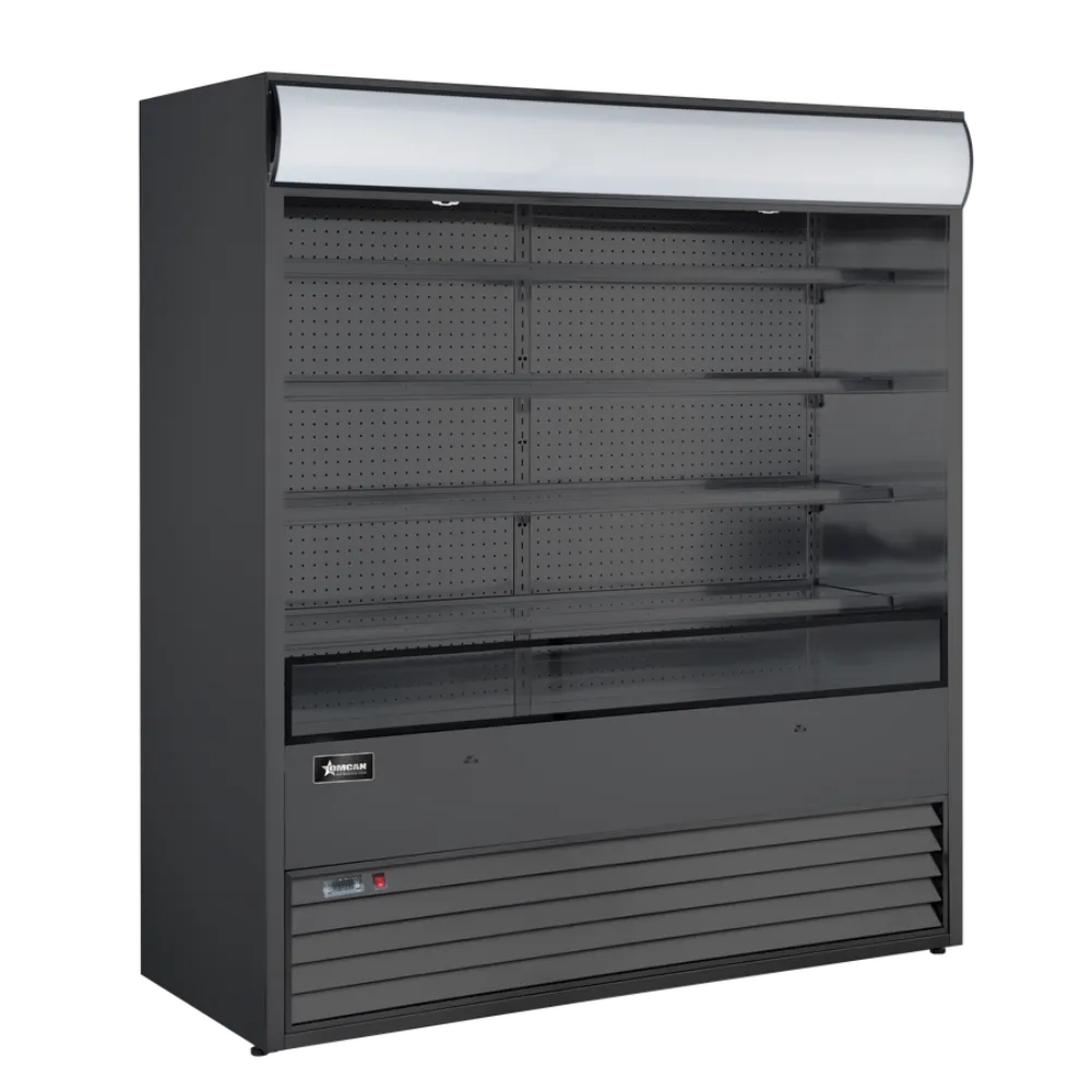 Omcan USA 48269 72" Vertical Grab-And-Go Refrigerated Open Air Merchandiser in Black