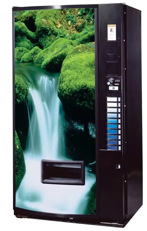 Vendo 621 V21 CHAMELEON WATERFALL Compact Vending Cart, 544 Can/240 PET Bottle Capacity, 32.5"W x 72"H x 35"D, Energy-Efficient