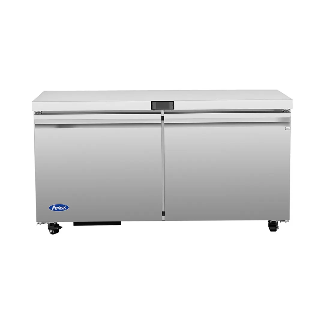 Atosa USA AUF60SD 60" Two Solid Door Undercounter Freezer, Stainless Steel, 15 cu. ft.