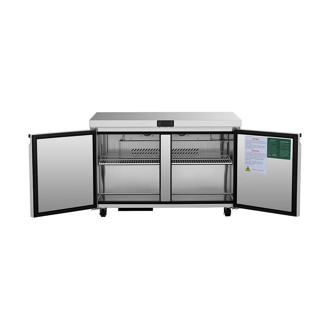 Atosa USA AUF60SD 60" Two Solid Door Undercounter Freezer, Stainless Steel, 15 cu. ft.