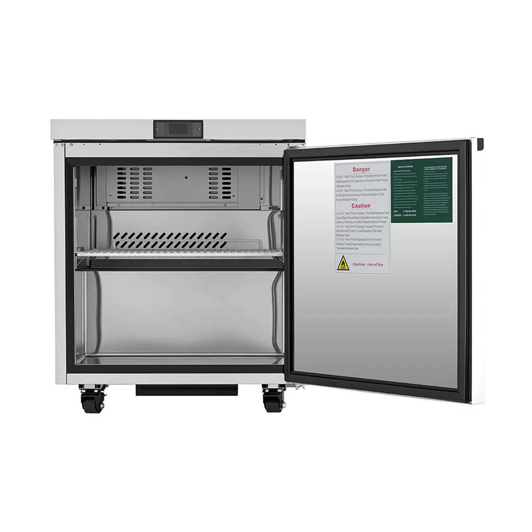 Atosa USA AUR27SD 27" One Solid Door Undercounter Refrigerator, Stainless Steel, 6.4 cu. ft.