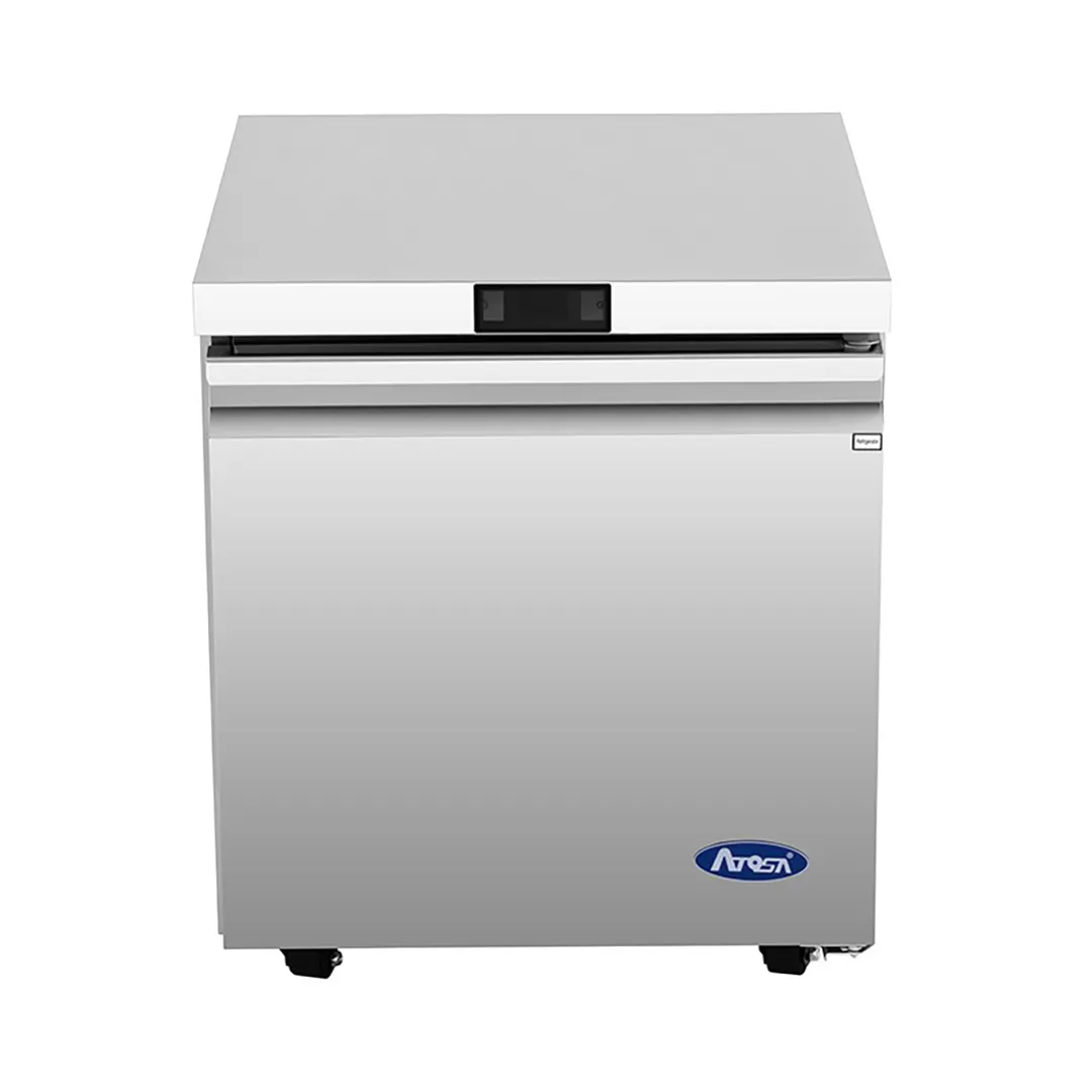Atosa USA AUR27SD 27" One Solid Door Undercounter Refrigerator, Stainless Steel, 6.4 cu. ft.