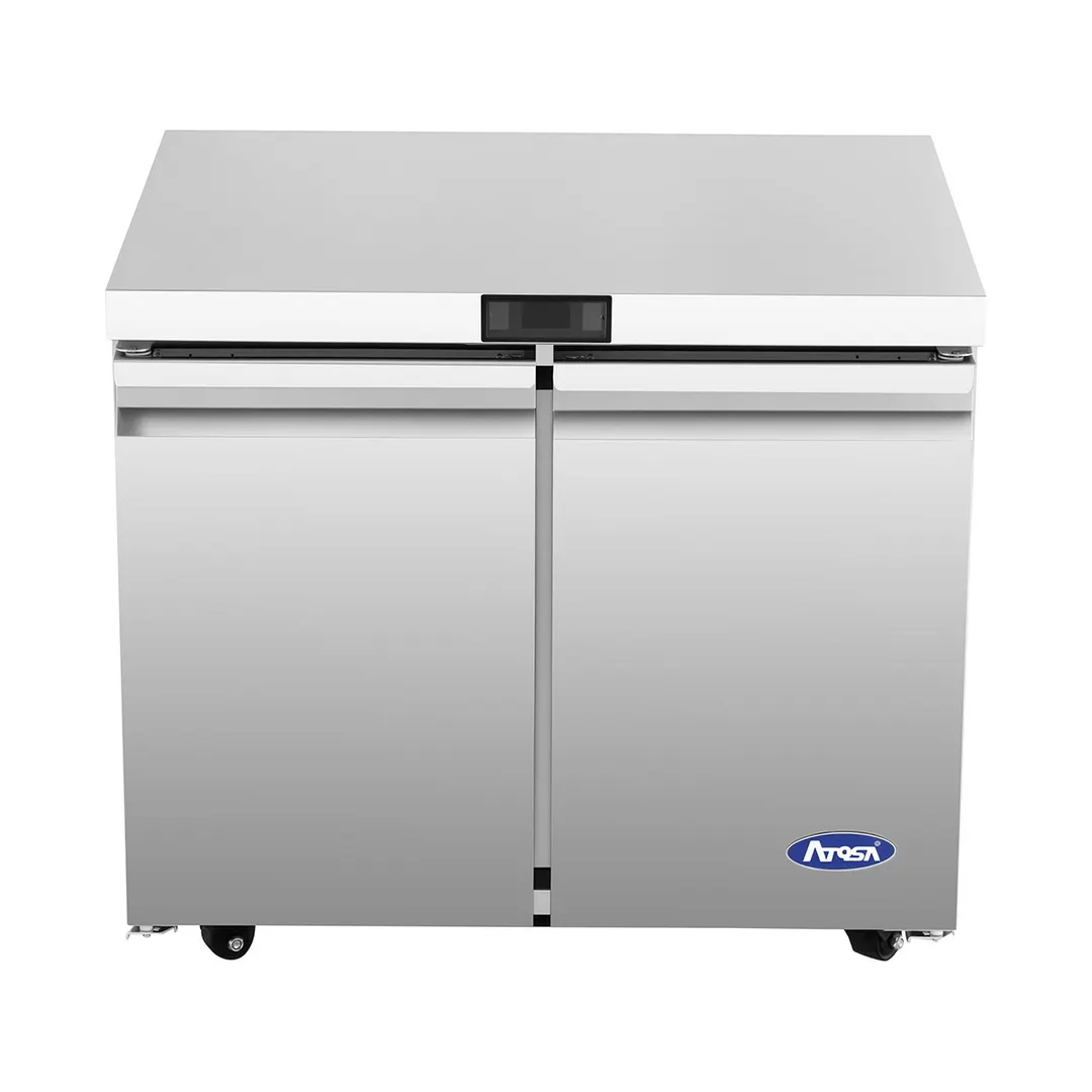 Atosa USA AUR36SD 36" Two Solid Door Undercounter Refrigerator, Stainless Steel, 8.6 cu. ft