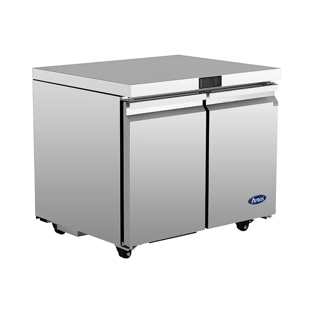Atosa USA AUR36SD 36" Two Solid Door Undercounter Refrigerator, Stainless Steel, 8.6 cu. ft