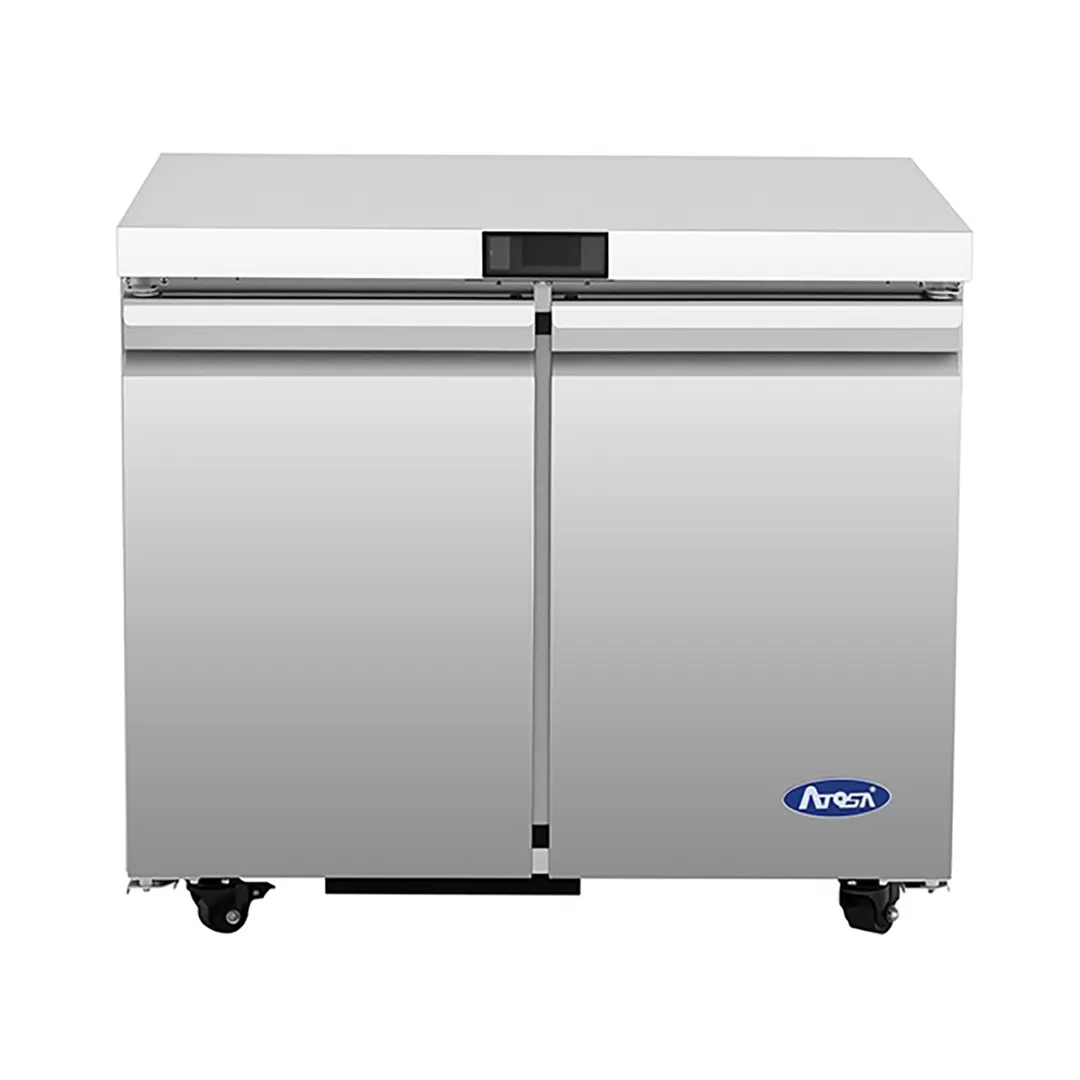 Atosa USA AUR36SD 36" Two Solid Door Undercounter Refrigerator, Stainless Steel, 8.6 cu. ft