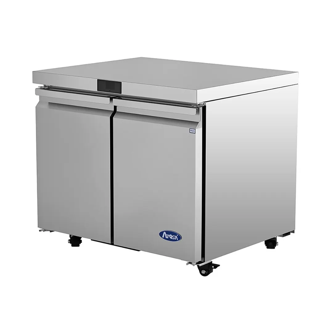 Atosa USA AUR36SD 36" Two Solid Door Undercounter Refrigerator, Stainless Steel, 8.6 cu. ft