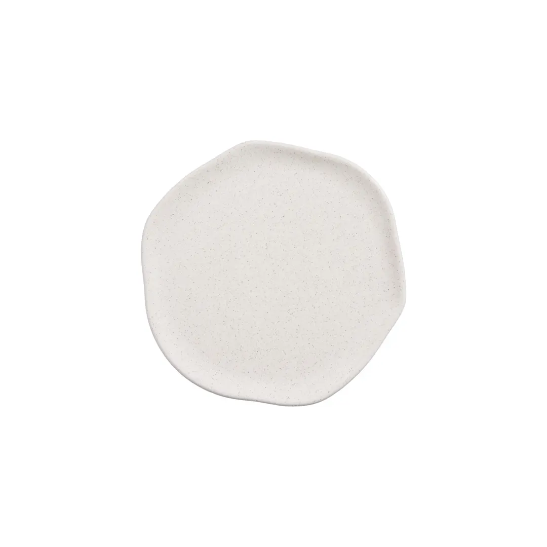 GET PA1940892012 Dinner Plate - 8.5" Free-Form Porcelain, White Corona Ancestral Design - 1 Dozen
