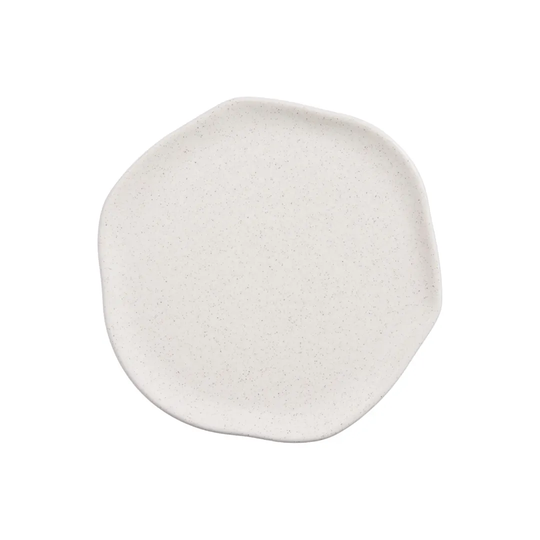 GET PA1940892912 Free-Form Porcelain Dinner Plate, 11.6" White Corona Ancestral Design - 1 Dozen