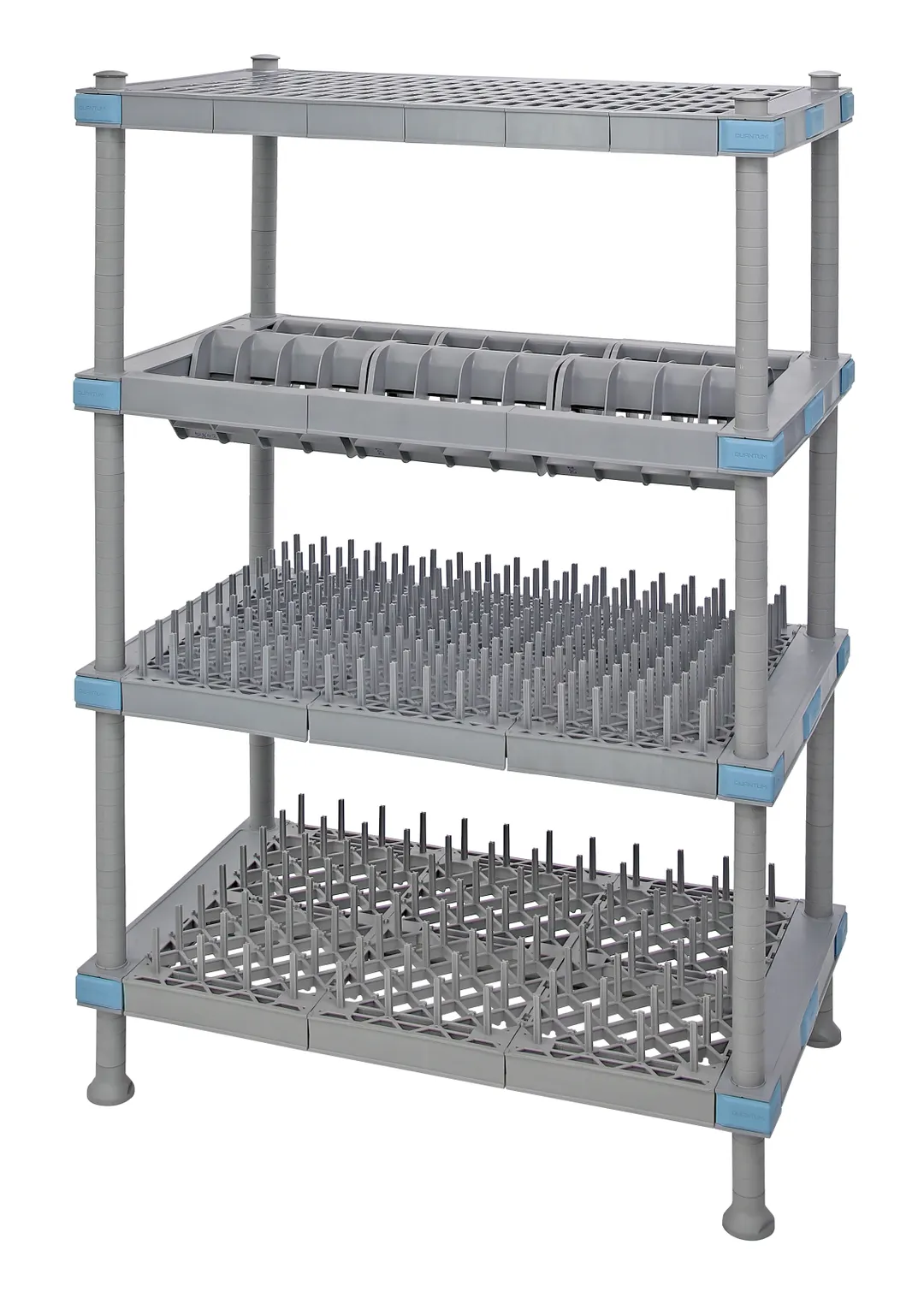 Quantum QPM243068DR Millenia 4-Tier Mobile Drying Rack, 30x24x68, Gray Finish, 4 Shelves, Casters