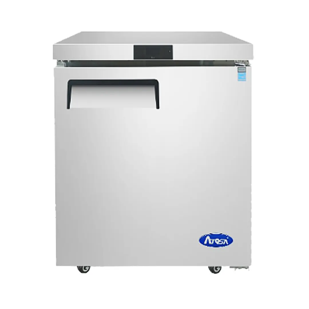 Atosa USA MGF8405GR 28" 1-Door Undercounter Freezer, Stainless Steel, 7.15 cu. ft., Temp -8° to 0°F, R290