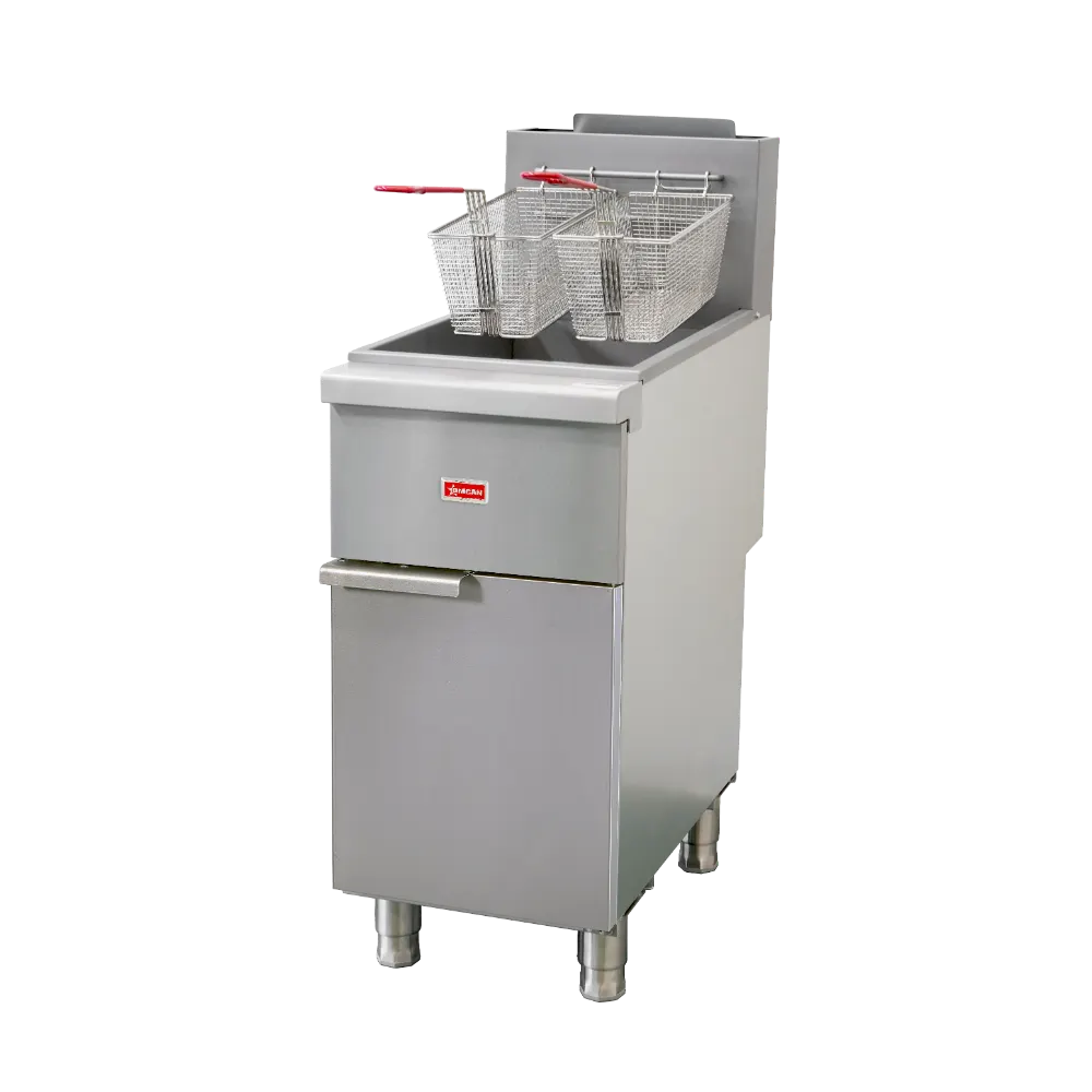 Omcan USA 48636 15" Floor Model Lp Gas Full Pot Fryer, 40 lbs