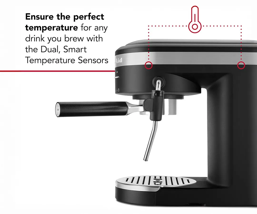 KitchenAid KES6404BM Espresso Cappuccino Machine w/ 1-Group,Semi-Automatic/47 oz. Water Tank-Black