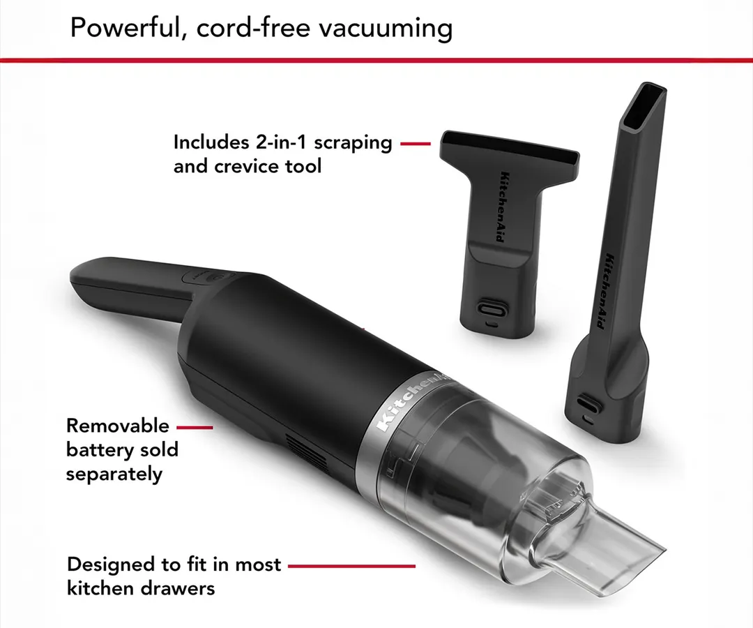 KitchenAid KKVR100BM Cook & Clean Effortlessly with the Kitchenaid Go™ Cordless Kitchen Vacuum. Featuring Black
