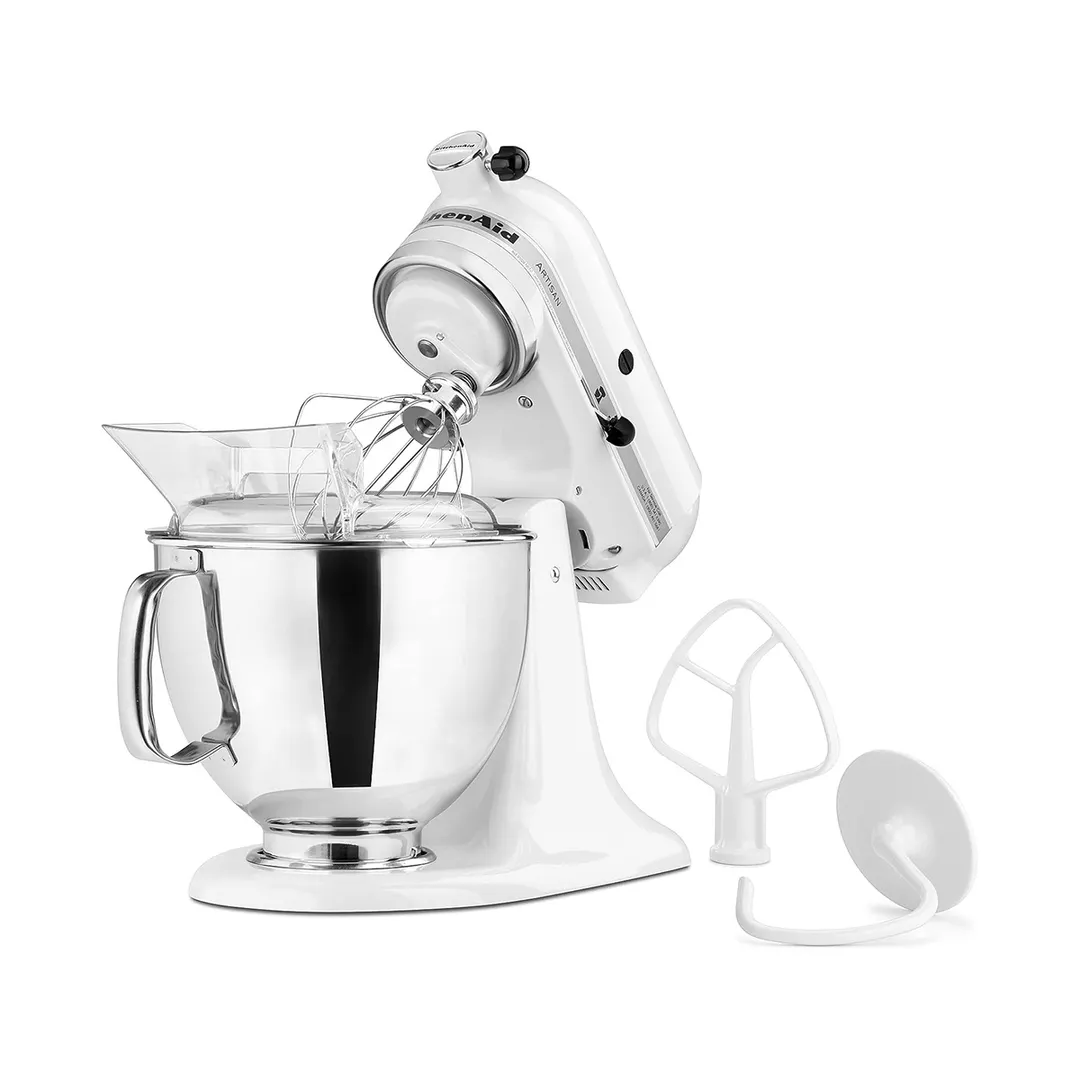 KitchenAid KSM150PSWH 5-qt Tilt-Head Stand Mixer, 10-Speed, White