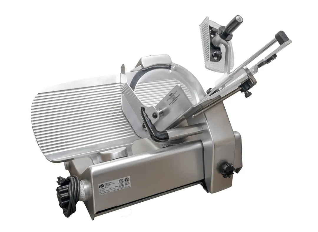 Omcan USA 48391 - 13" Meat Slicer, Gear-Driven, Manual Gravity Feed, 0.48 HP, 360W, 120V, Aluminum Body, Made in Italy