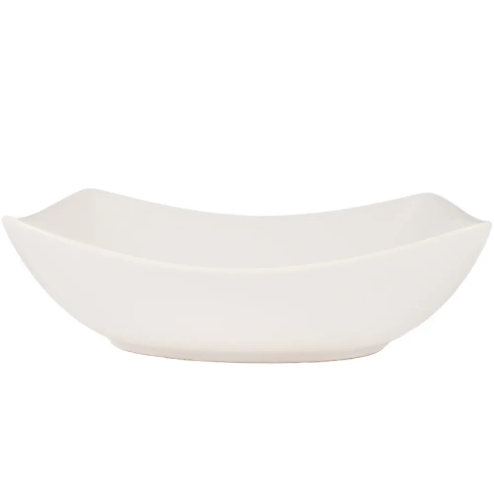 CAC China MX-RT14 72 Oz. Rectangular Porcelain Bowl – 14" L x 10-1/2" W x 4-1/2" H, Super White