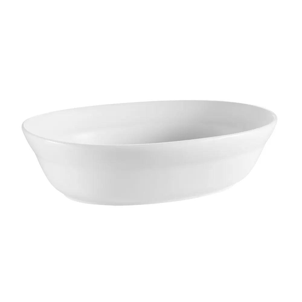 CAC China RCN-VB12 Accessories Bowl - 2-3/4 Qt Oval Porcelain, 12" Diameter, Dishwasher - Dozen