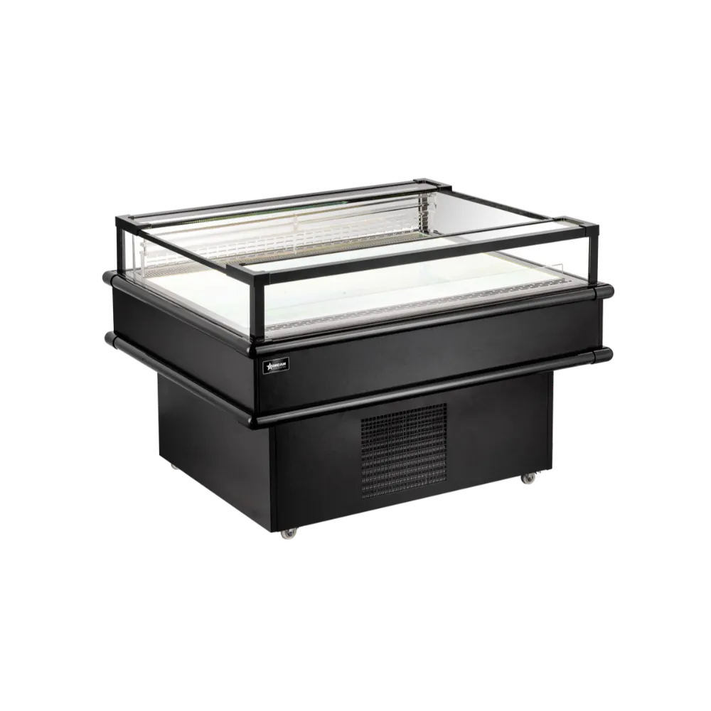 Omcan USA 48572 61" Open Air Island Display Case, Self-Contained, 7.13 cu. ft.
