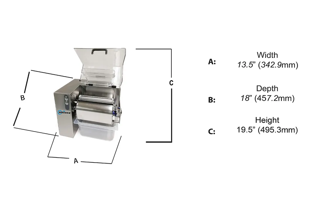 Univex MT975 Countertop Meat Tenderizer/Strip Cutter, IP67 Water and Dust Proof Switch
