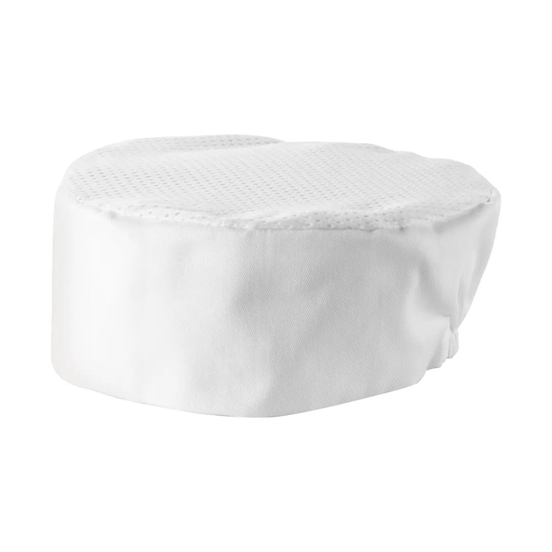 Winco CHPB-3WX Pillbox Hat, 3-1/2"H, Ventilated, 65/35 Poly-Cotton Blend, white, X-Large