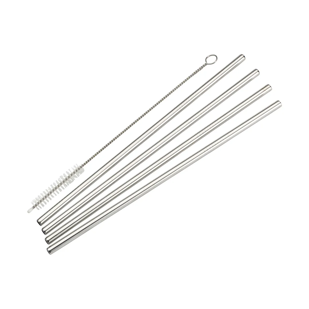 Winco SSTW-8S Drinking Straw Set, 1/4" Dia x 8-1/2" H Stainless, Dishwasher Safe - 5/Set