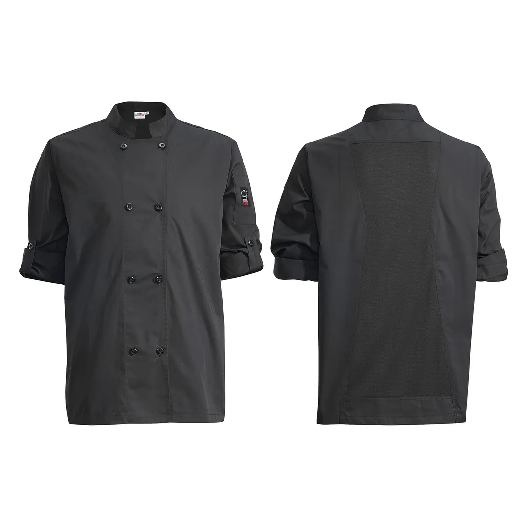 Winco UNF-12KM Signature Chef Jacket, Tapered Fit, black, M