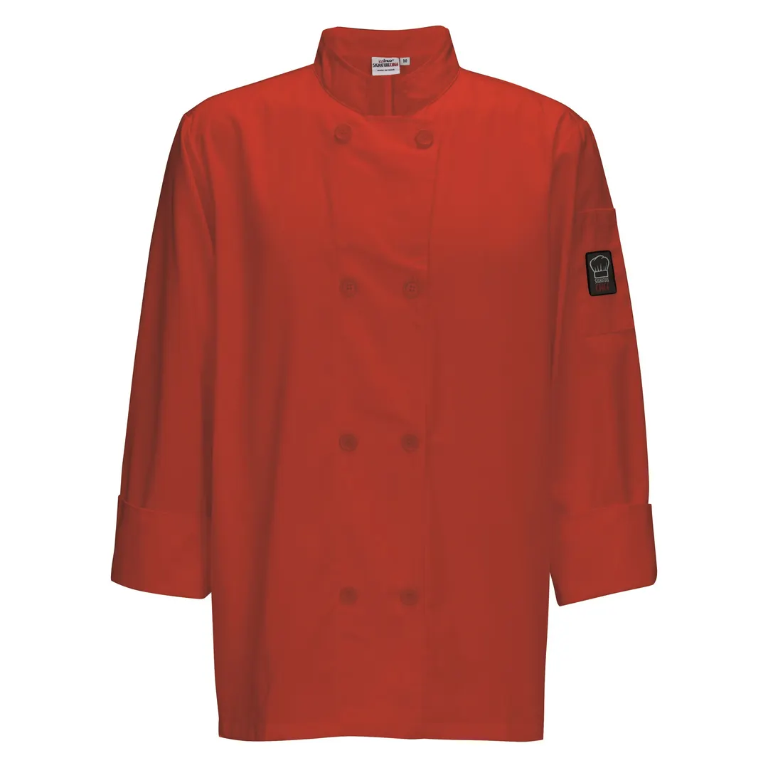 Winco UNF-6RM Mulholland Chef Jacket, Tapered Fit, red, medium
