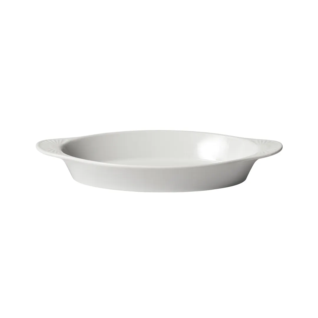 Winco WRD-15 Welsh Rarebit Baking Dish 15oz Oval Porcelain White 10-1/2"L x5-3/8"W x1-3/8"H - 1 Dozen