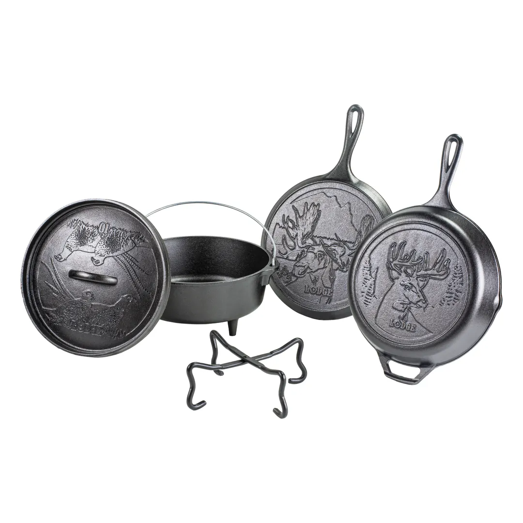 Lodge Cast Iron 5-Piece Cookware Set - Thumbnail 2