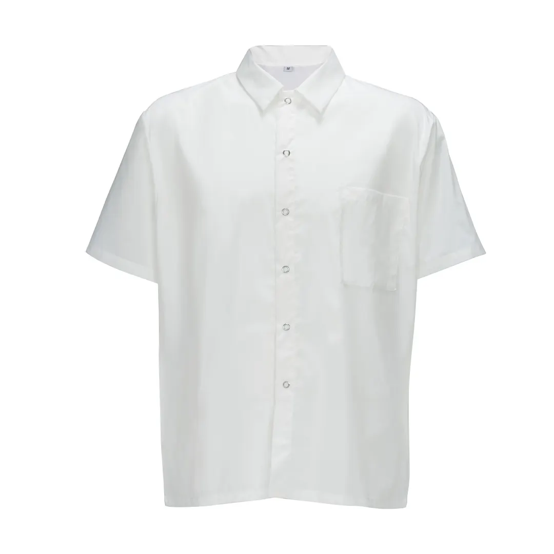 Winco UNF-1W3XL Broadway Chef Shirt, Short Sleeved, white, 3XL