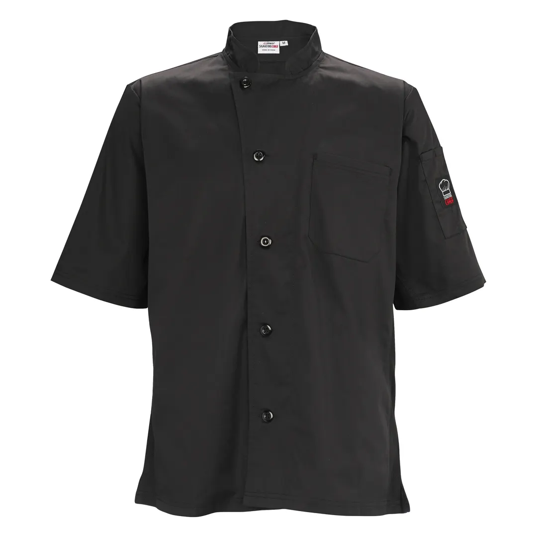 Winco UNF-9KXL Broadway Ventilated Shirt, Tapered Fit, black, XL