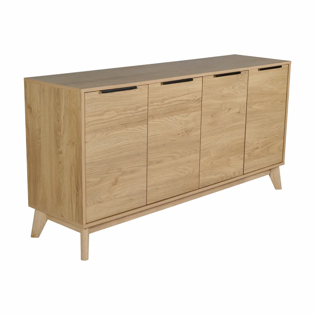 Flash Furniture EM-0372-LTNAT-GG Rectangular TV Stand for up to 64 TVs, 200 lb Capacity, Light Natural Finish, Laminate Top