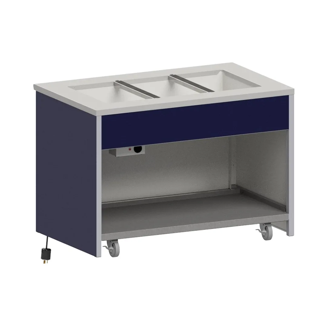 Atlas Metal INFH-3 50" Mobile Hot Food Unit, (3) Open Wells