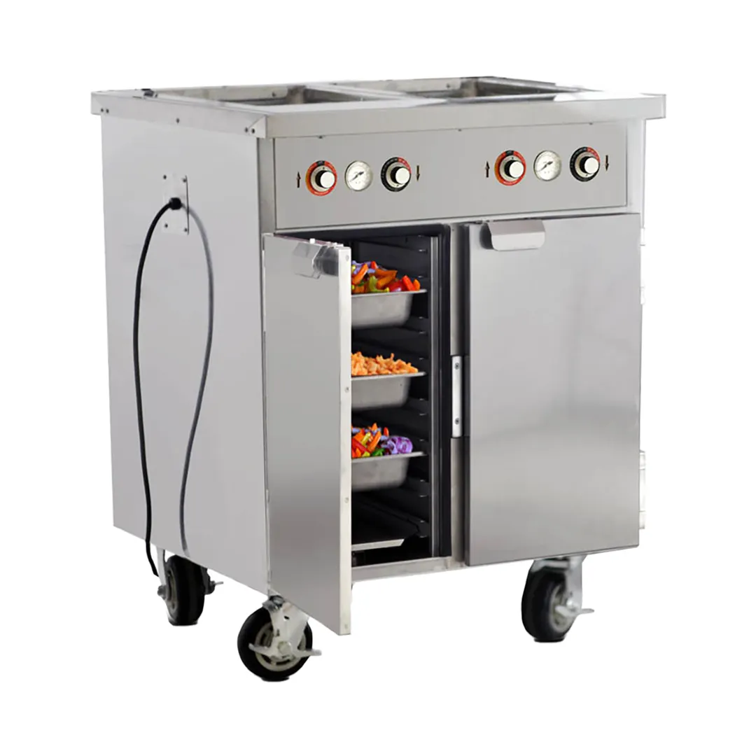 FWE HLC-2W6-7H-14-DRN 35" Handy Line Serving Cabinet, (2) Wells
