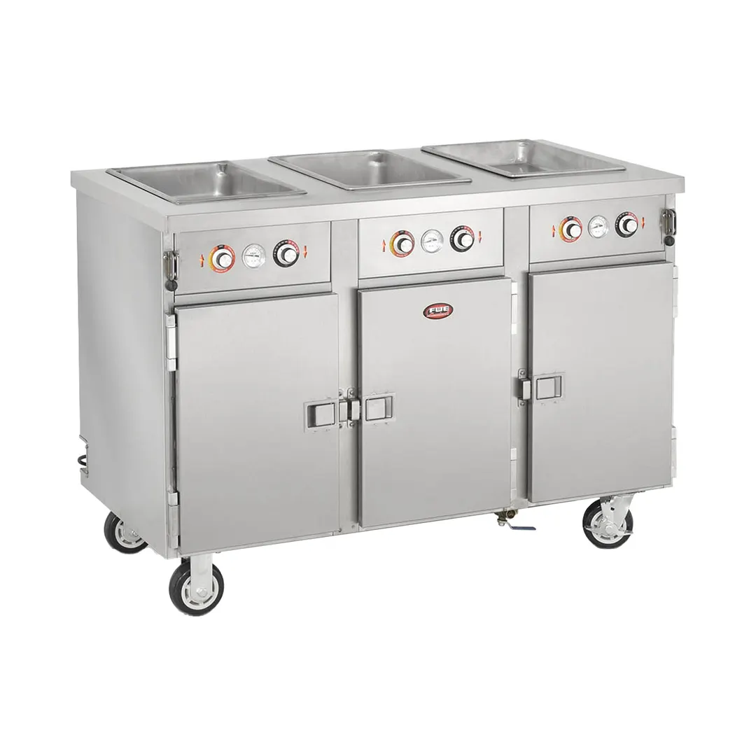 FWE HLC-3W6-7H-21-DRN 51" Handy Line Serving Cabinet, (3) Wells