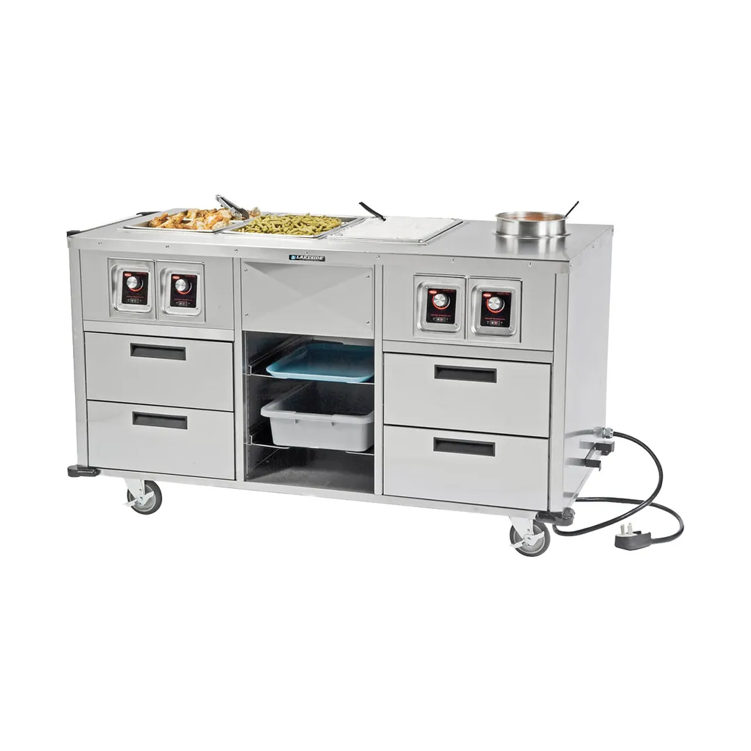 Lakeside 6750 62" Serve All™ Mobile Food Station, (3) Dry Heat Wells