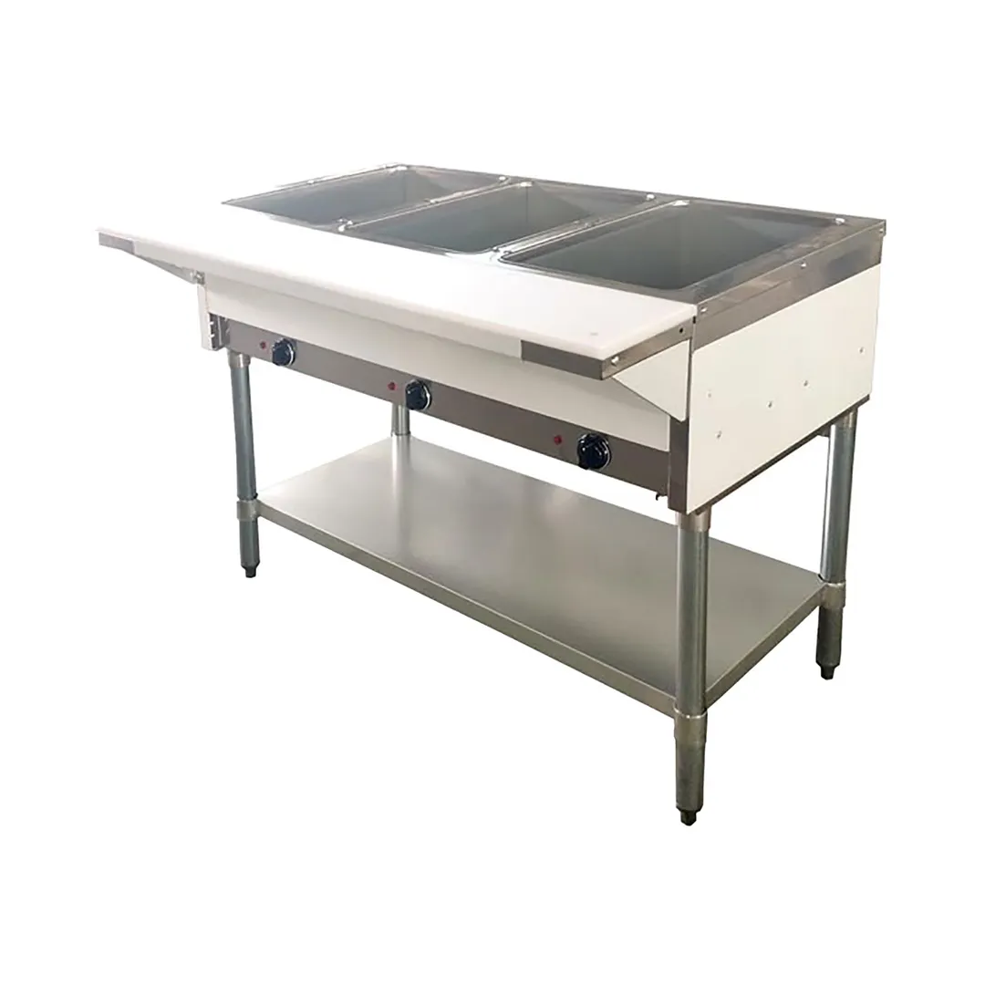 Omcan USA 46574 44" Electric Steam Table, (3) Open Wells