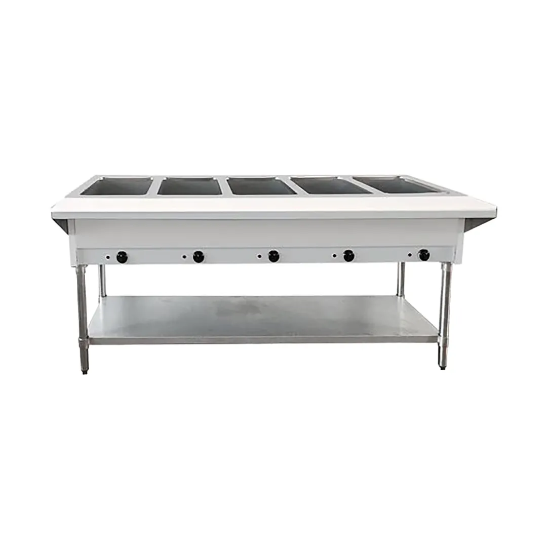 Omcan USA 46648 72" Electric Steam Table, (5) Open Wells