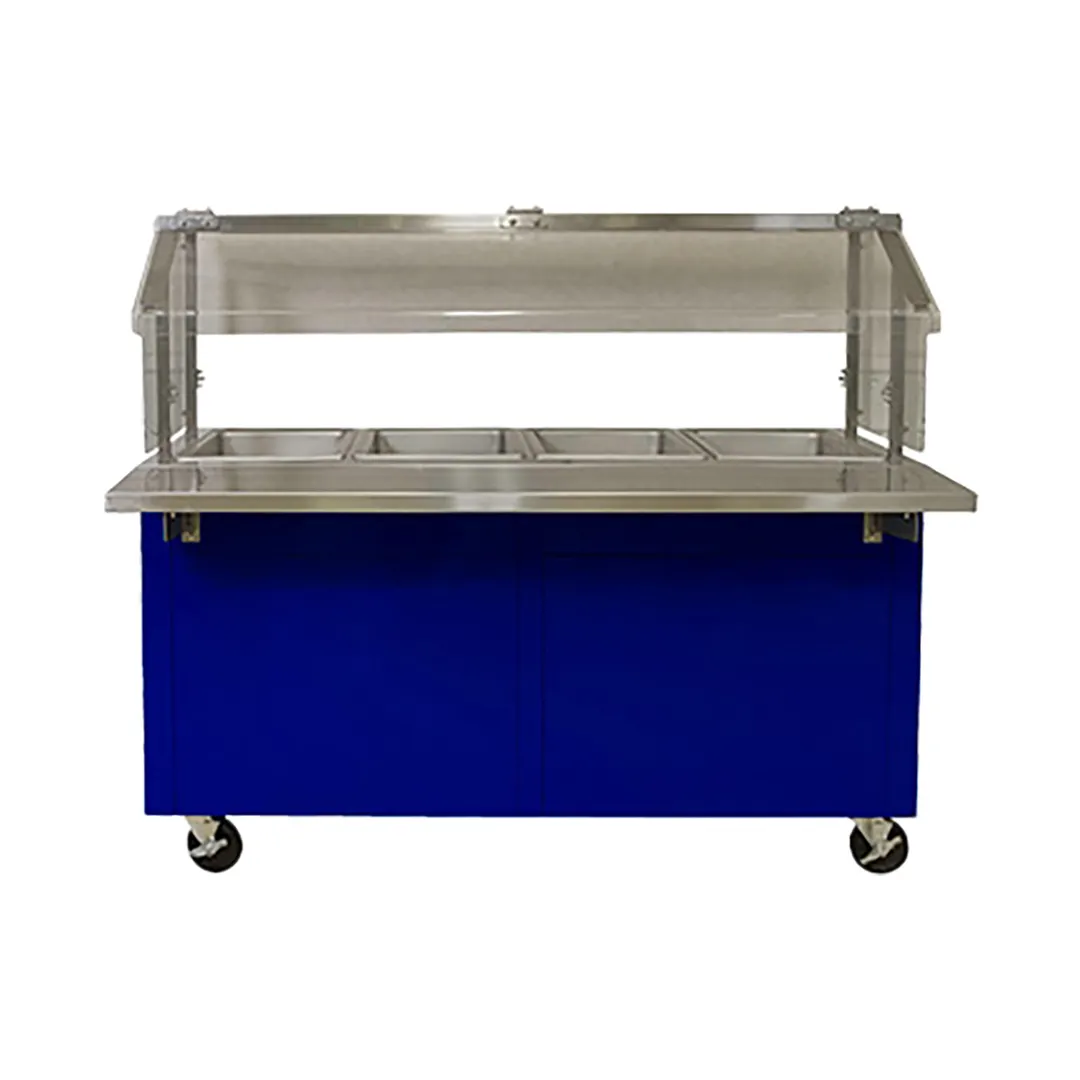 SecoSelect HC-61 63" Mobile Hot Food Serving Counter, (4) Stainless Steel Wells