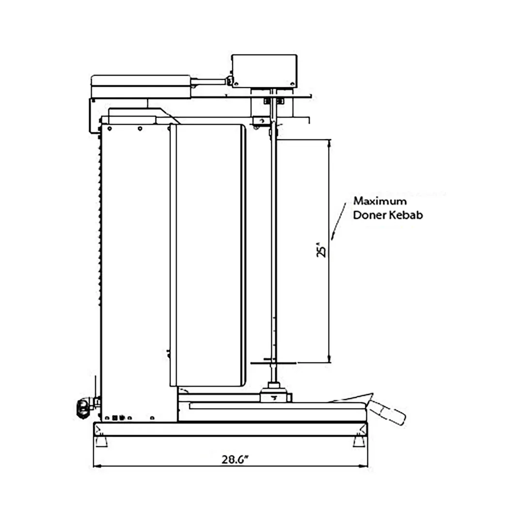 Inoksan PDG104MN 45" Gas Doner Kebab / Gyro Machine / Vertical Broiler, 165 Lbs