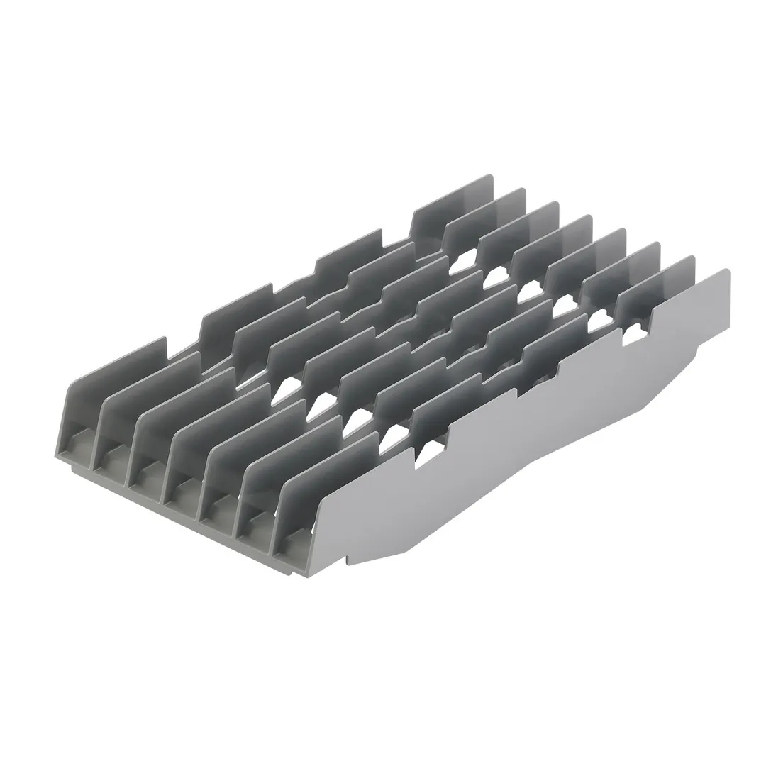 Cambro CSDR7151 Camshelving Vertical Drying & Storage Cradle, 10.25"W x 23.5"L, Soft Gray, 7-Slot, High Impact ABS