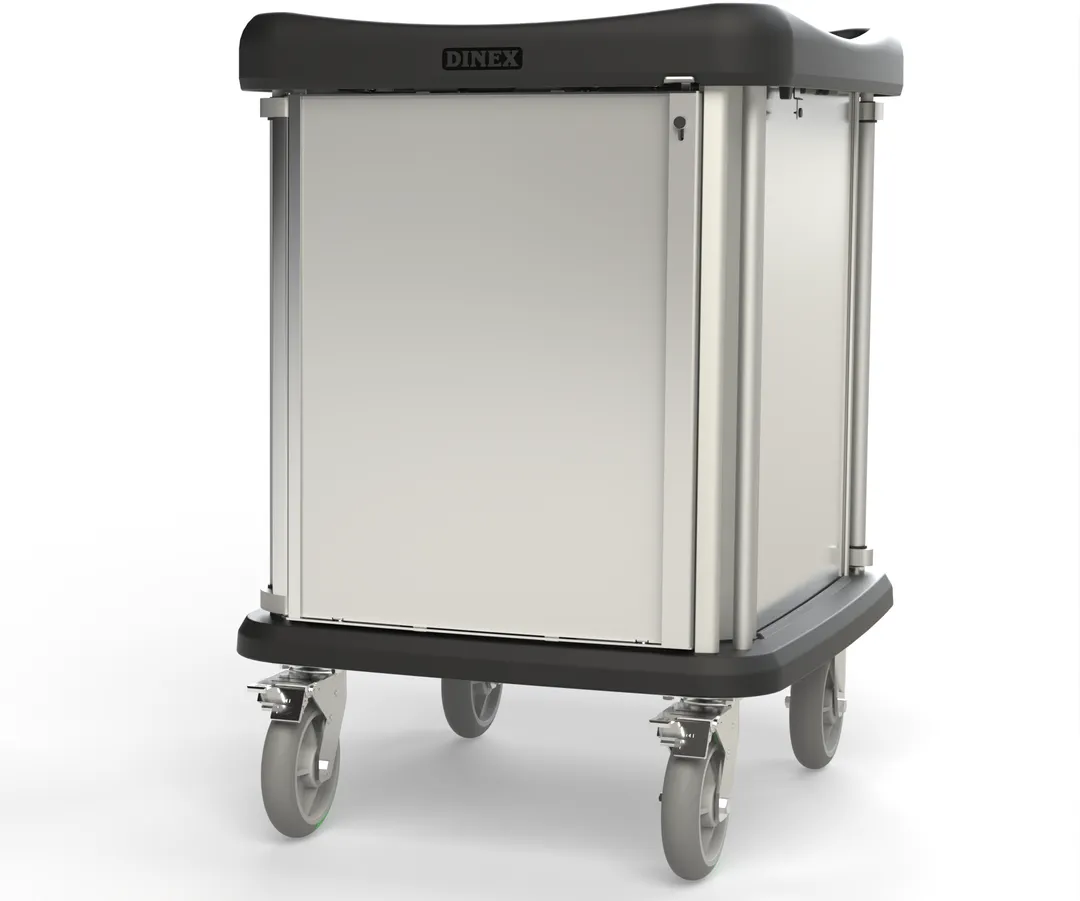 Dinex DXPPH10SS Phantom Meal Delivery Cart, 10 Tray, 43-48 Height, Stainless Steel, Self-Latching Door