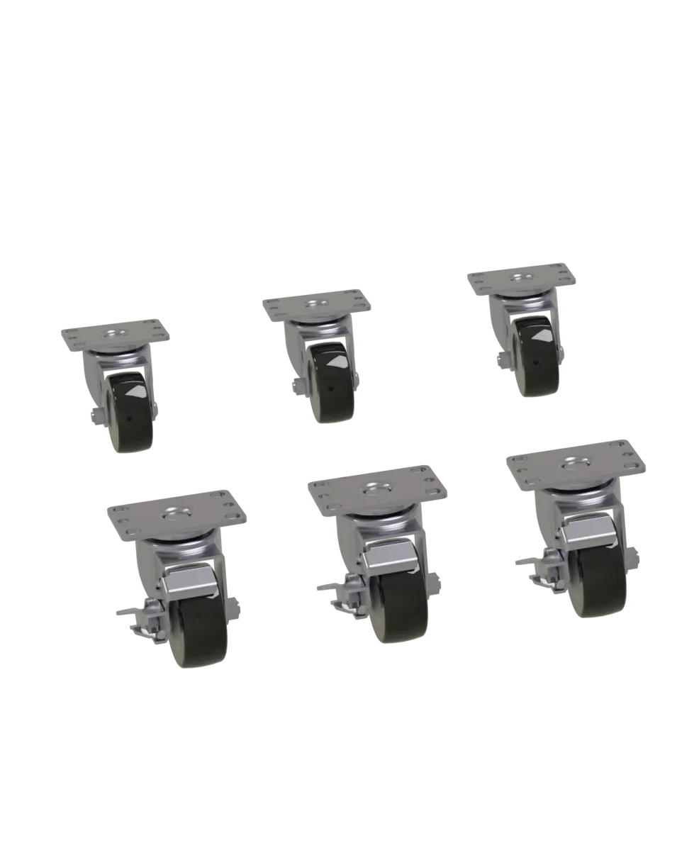 Glastender C-6X4-1/8 Bottle Cooler Casters 4-1/8" Swivel Wheels, Set of Four for Bar Refrigeration