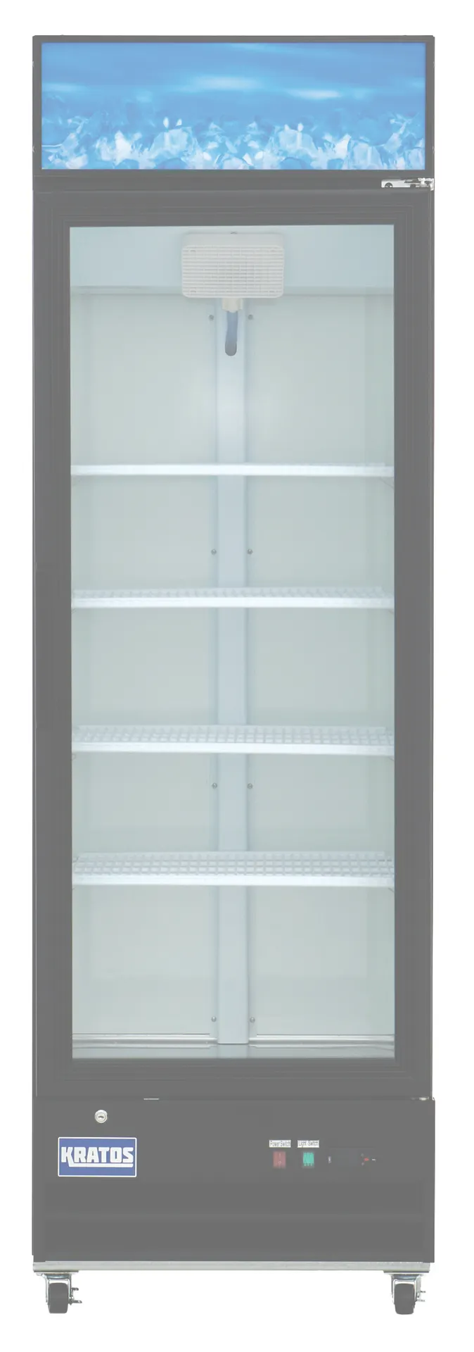 Hubert 124883 - 25" Glass Door Merchandiser, 23 cu.ft., Black, 345W, 115V, R290a, 4 Epoxy Shelves